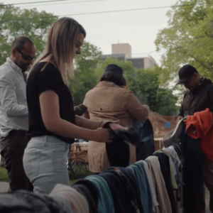 Participants selecting garments prior to the challenge